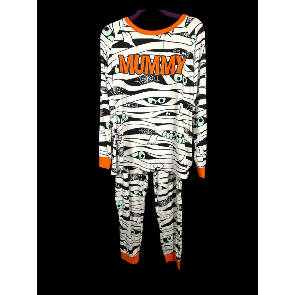 Size L (12-14) 2 pc Mummy Halloween Pajama set Long sleeve top & pants pjs Adult